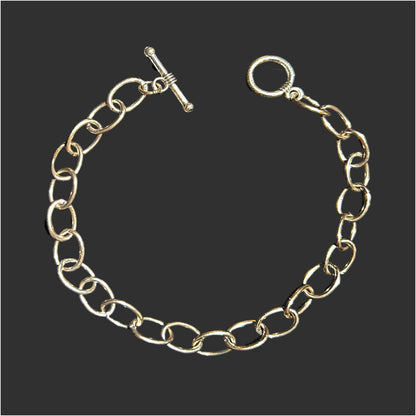 Oval Link Silver Chain Bracelet