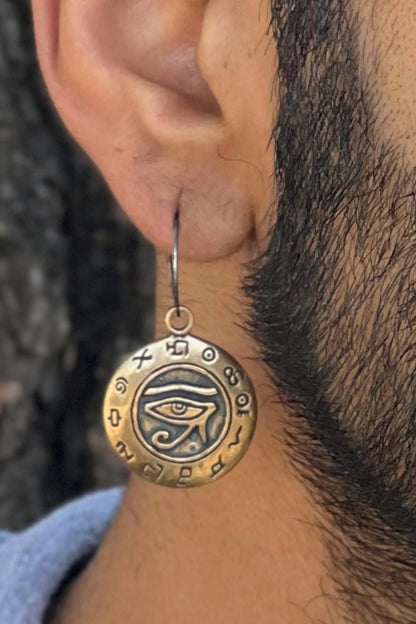 Bronze Eye of Ra - Single Amulet Earring