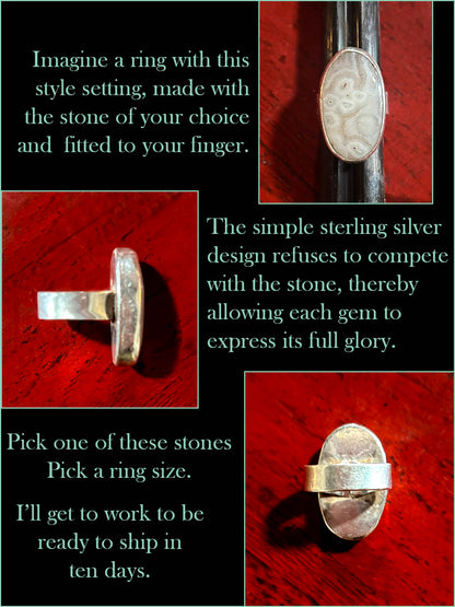 Labradorite Custom Ring #4SSK - Stormy Skies 925 Sterling Silver & Cloud Agate