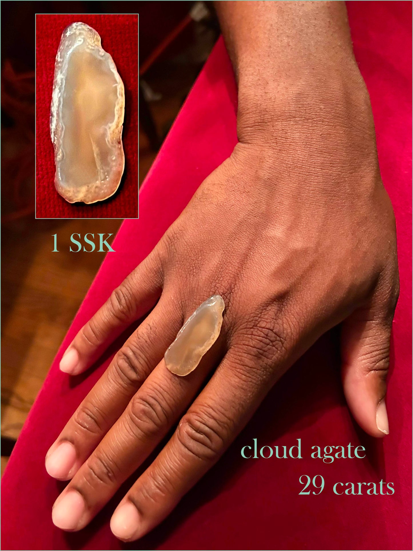 Cloud Agate Custom Ring #1SSK - Stormy Skies 925 Sterling Silver & Cloud Agate