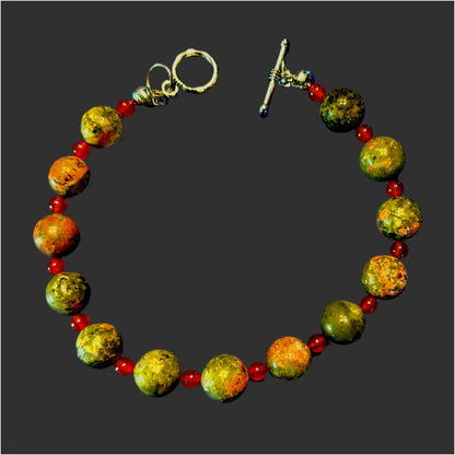 Unakite Beaded Bracelet