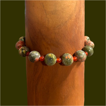 Unakite Beaded Bracelet