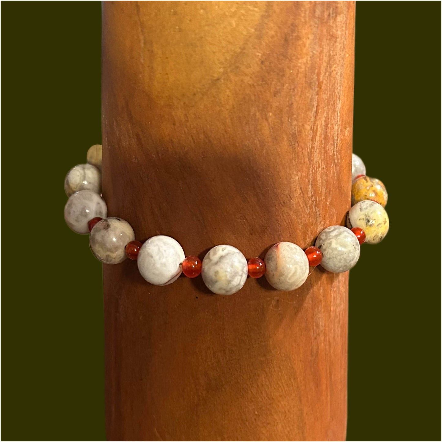 Crazy Lace Agate Beaded Bracelet