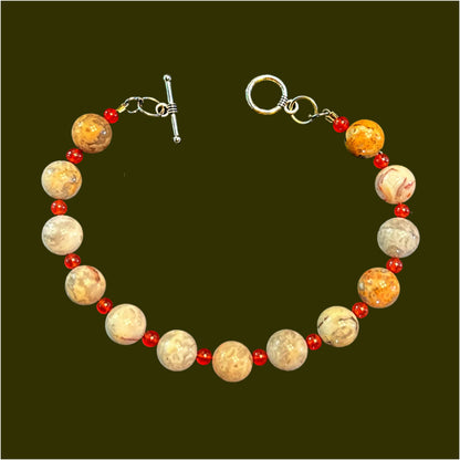 Crazy Lace Agate Beaded Bracelet