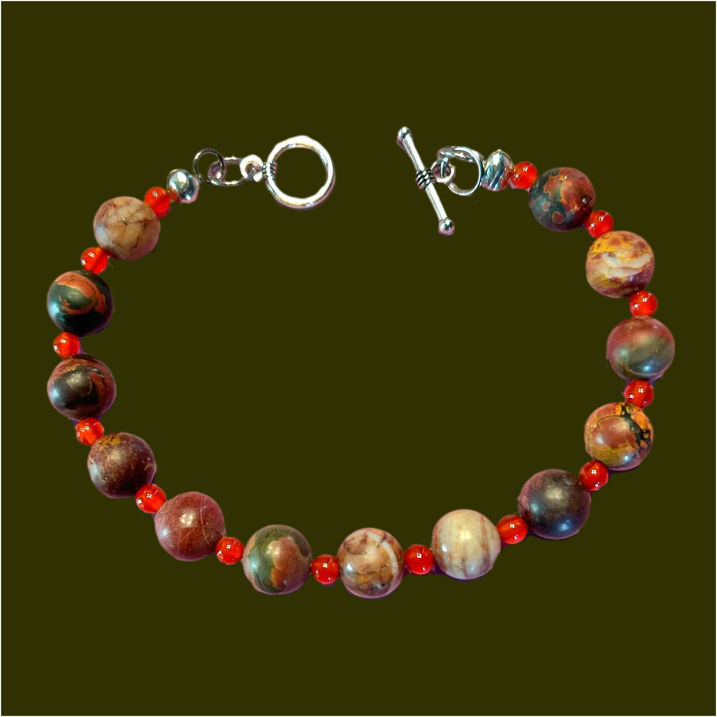 Picasso Jasper Beaded Bracelet