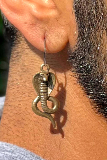 Bronze Cobra - Single Amulet Earring