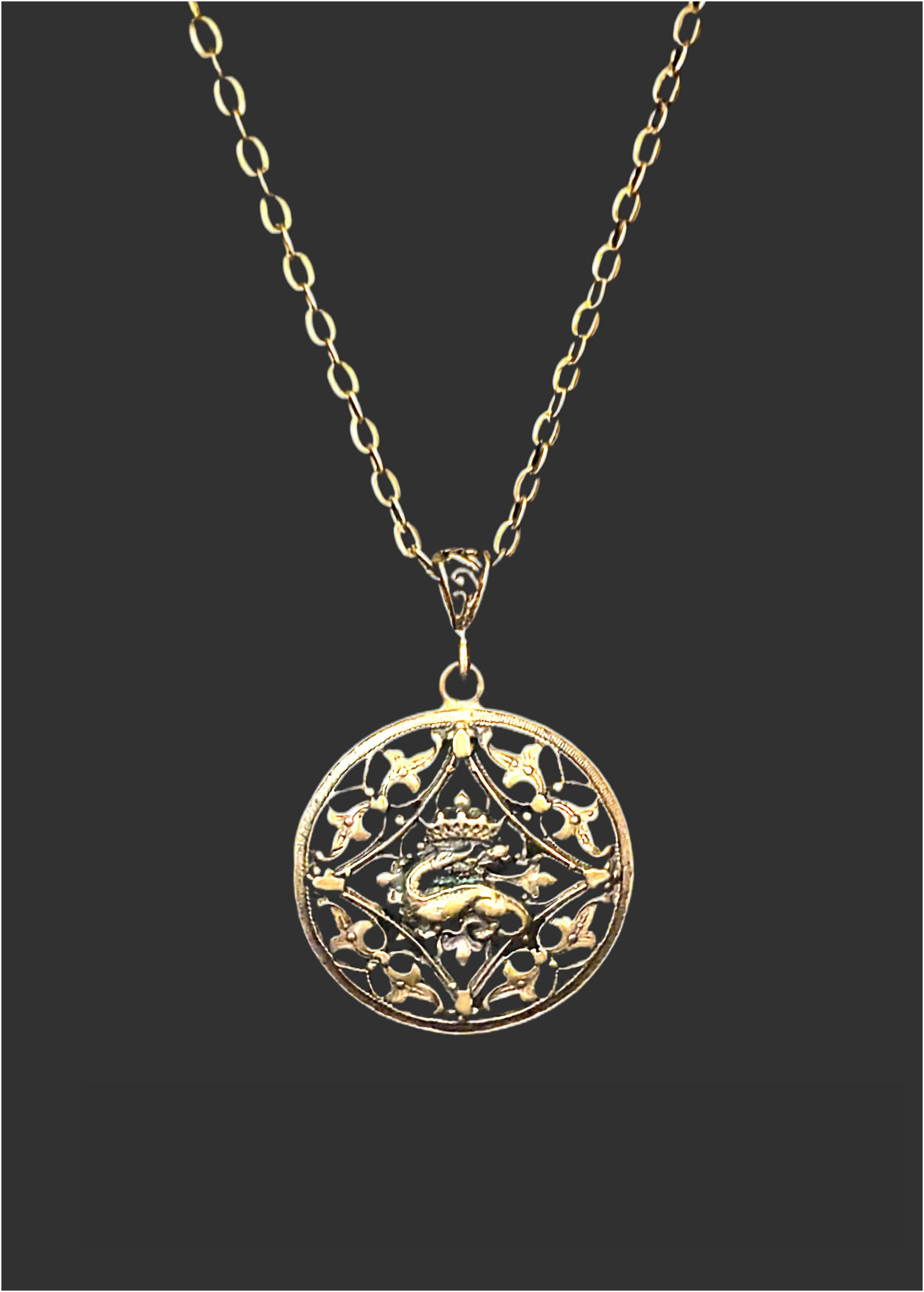 Bronze dragon amulet. Handmade mens necklace Hip-hop necklace. Bohemian necklace. Gothic necklace.  