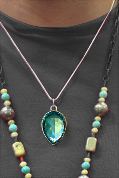 One-of-a-Kind Sultan's Treasure Aquamarine Crystal Pendant and Sterling Silver Necklace