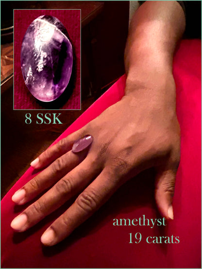 Amethyst Custom Ring #8SSK  . 925 Sterling Silver & Amethyst - Stormy Skies