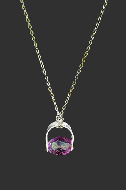 Amethyst Horseshoe Necklace - Brass or Sterling Silver