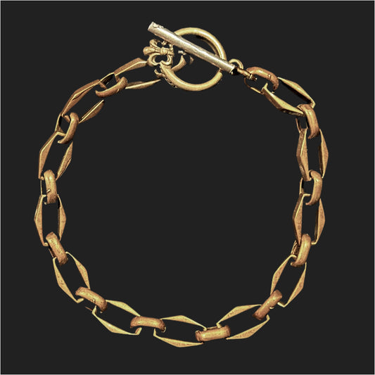 Bronze Chain Bracelet Diamond-Shaped Links