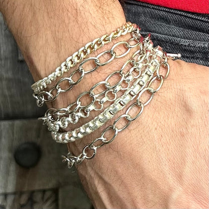 Oval Link Silver Chain Bracelet