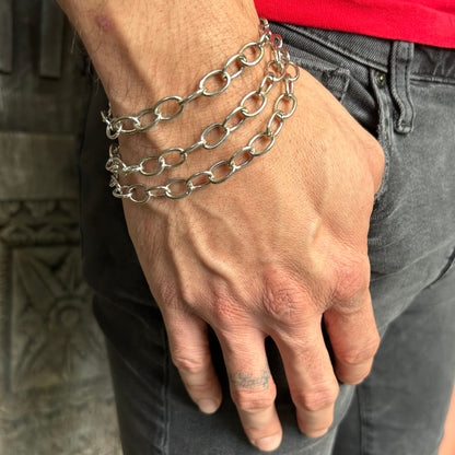 Oval Link Silver Chain Bracelet