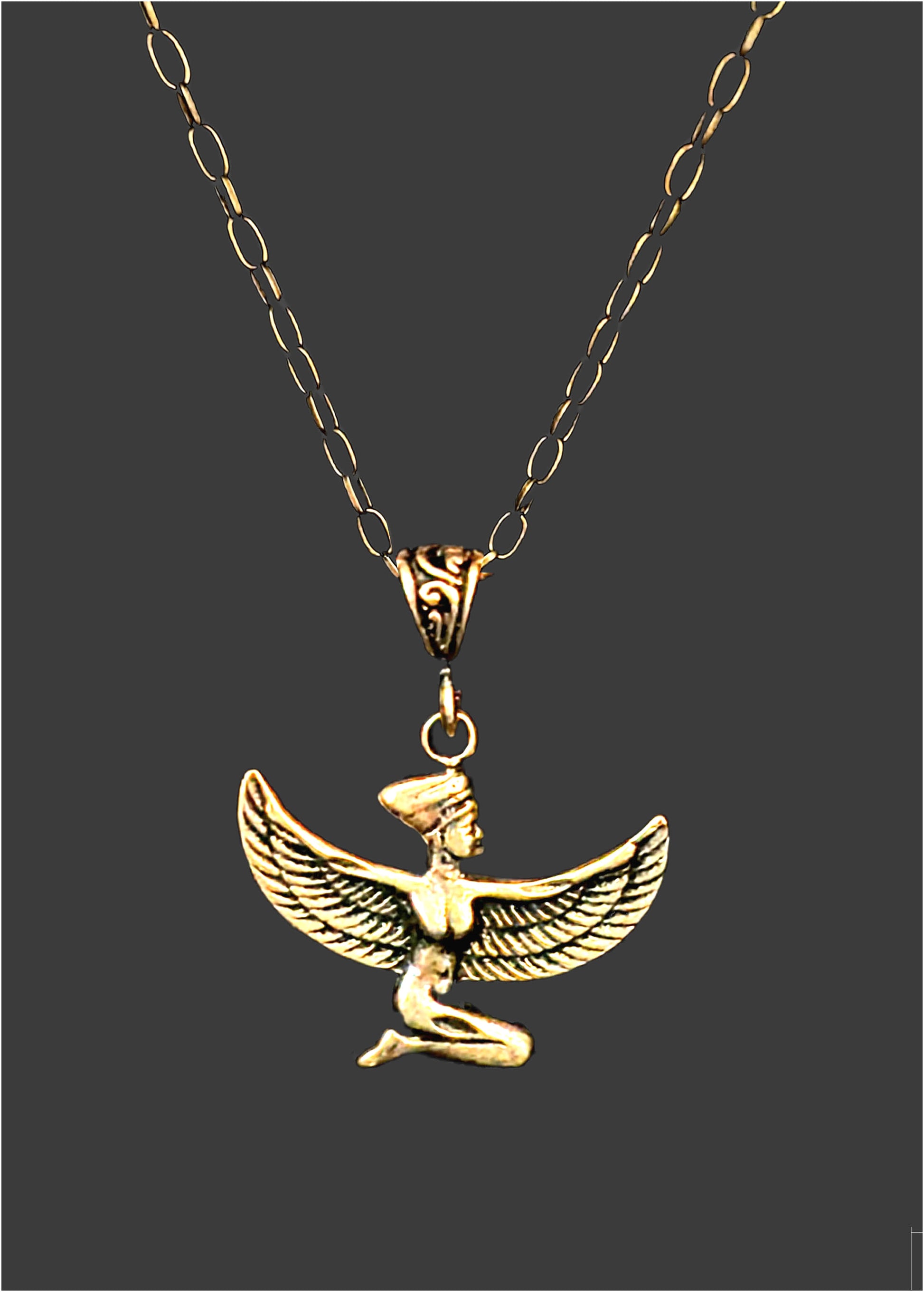 Isis amulet. Hiphop necklaceian. Gothic. Egyptian Goddess. Spiritual amulet. hecklac..Boheme