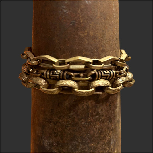 Set of 3 Bronze Chain Bracelets